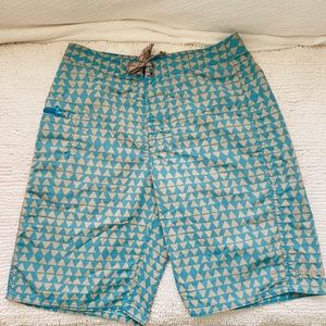 Patagonia boy’s print swim trunks
